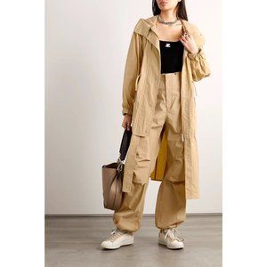 Moncler Beige/Tan Long Hooded Trench Coat